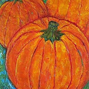Art: Encaustic Pumpkins by Artist Ulrike 'Ricky' Martin