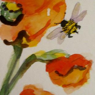 Art: Poppy and Bee by Artist Delilah Smith