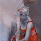 Art: Contemplation in Red by Artist Christine E. S. Code ~CES~