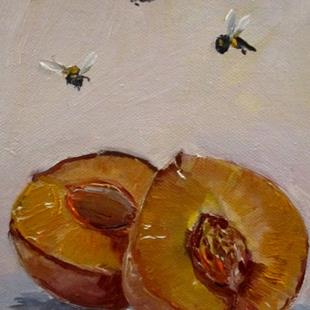 Art: Peach with Bee's by Artist Delilah Smith