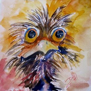 Art: Big Eyed Ostrich by Artist Delilah Smith