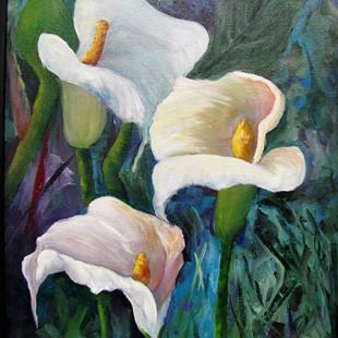Art: Calla Lilies in White by Artist Barbara Haviland