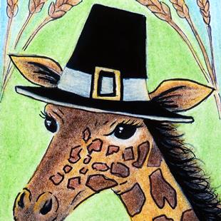 Art: Giraffe Pilgrim  (SOLD) by Artist Monique Morin Matson