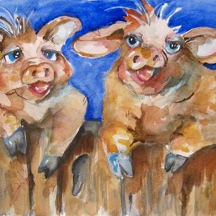 Art: Happy Pigs by Artist Delilah Smith
