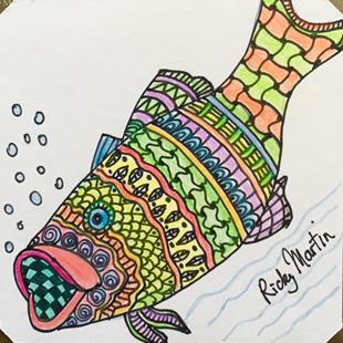 Art: Zentangle Inspired Fish by Artist Ulrike 'Ricky' Martin