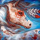 Art: INDIAN WAR HORSE ~ STAR by Artist Marcia Baldwin