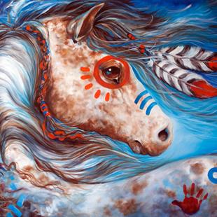 Art: INDIAN WAR HORSE ~ STAR by Artist Marcia Baldwin