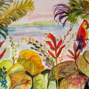 Art: Tropical Parrots by Artist Delilah Smith