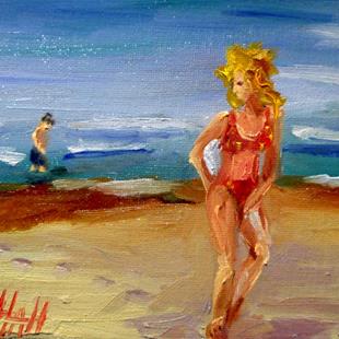 Art: Beach People No . 3 by Artist Delilah Smith