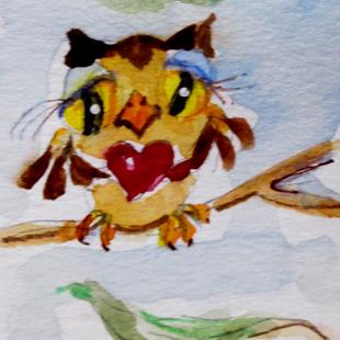 Art: Valentine Owl by Artist Delilah Smith