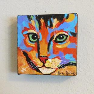 Art: Abstract Cat  - Sold by Artist Ulrike 'Ricky' Martin
