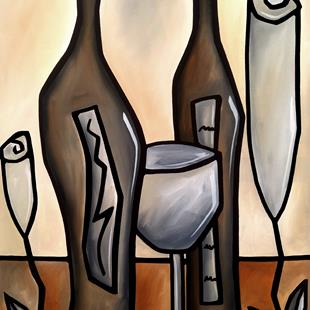 Art: Original Abstract Art Wine Floral Tones by Artist Thomas C. Fedro