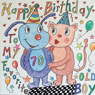 Art: Happy Birthday Greeting by Artist Ulrike 'Ricky' Martin