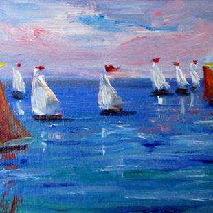 Art: Sail Boats by Artist Delilah Smith