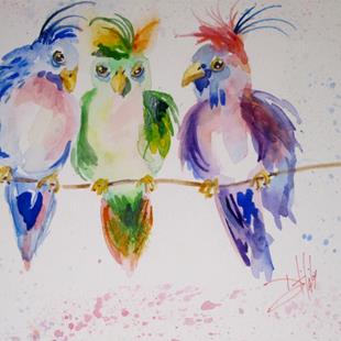 Art: Parakeets by Artist Delilah Smith