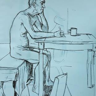 Art: Life Drawing: Letter by Artist Mark Satchwill