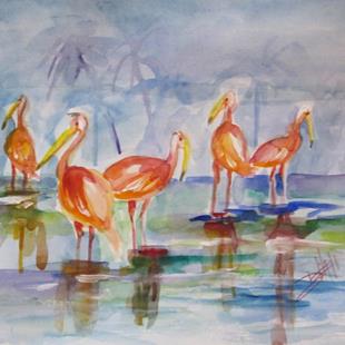 Art: Tropical Birds by Artist Delilah Smith