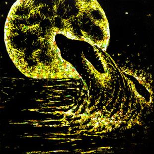 Art: Gold Whale - SA116  (SOLD) by Artist Monique Morin Matson