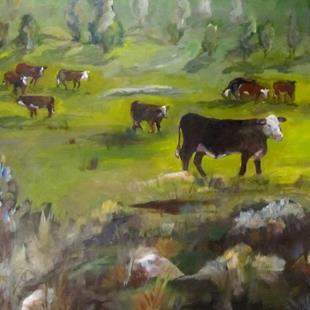 Art: Wyoming Cattle by Artist Delilah Smith