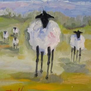 Art: Sheep-sold by Artist Delilah Smith