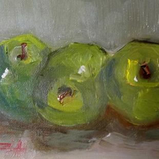 Art: Three Green Apples by Artist Delilah Smith