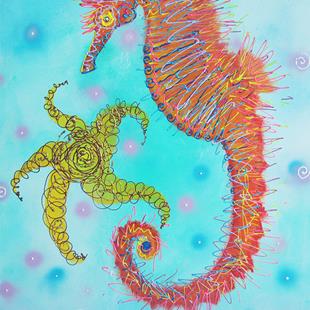 Art: Sassy Seahorse by Artist Laura Barbosa