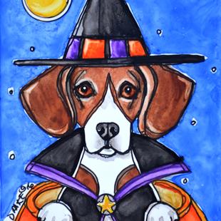 Art: Witchy the Beagle by Artist Melinda Dalke