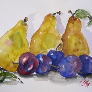 Art: Plums and Pears by Artist Delilah Smith