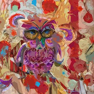 Art: Scattered OWL by Artist Alma Lee