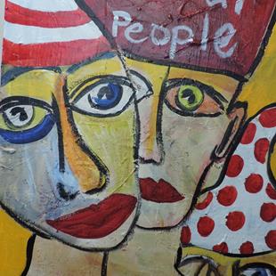 Art: red hat people by Artist Nancy Denommee   