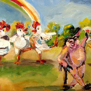 Art: Conga Chickens Go Irish by Artist Delilah Smith
