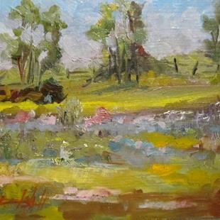 Art: Landscape with a Fence by Artist Delilah Smith