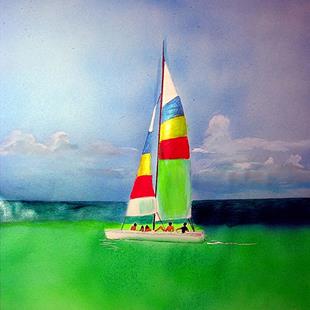 Art: Gulf Sailing small by Artist Rossi Kelton