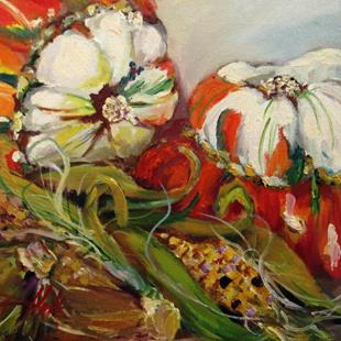Art: Indian Corn and Squash by Artist Delilah Smith