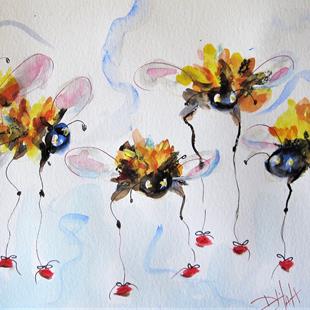 Art: Long Legged Bees by Artist Delilah Smith