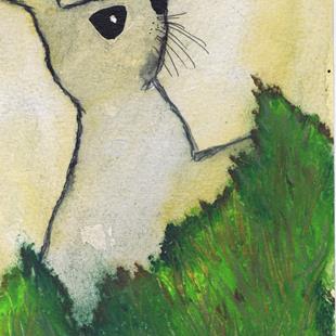 Art: HARE IN THE GRASS h348 by Artist Dawn Barker