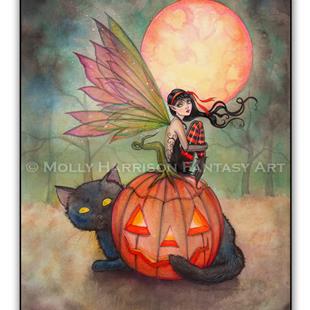 Art: halloweenpixieonwhitepage by Artist Molly Harrison