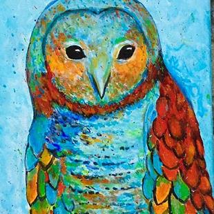 Art: Abstract Owl by Artist Ulrike 'Ricky' Martin