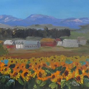 Art: Sunflower Landscape by Artist Delilah Smith