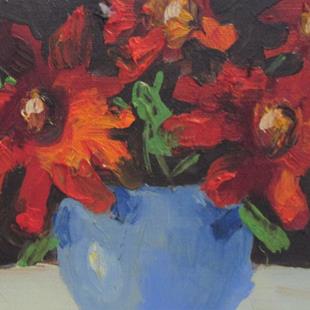 Art: Red Flowers-sold by Artist Delilah Smith