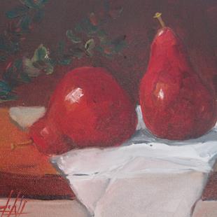 Art: Red Pears Still Life by Artist Delilah Smith