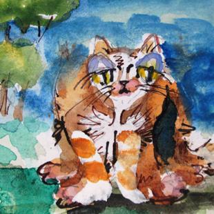 Art: Fuzzy Cat by Artist Delilah Smith