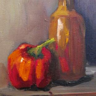 Art: Still Life with Red Pepper by Artist Delilah Smith