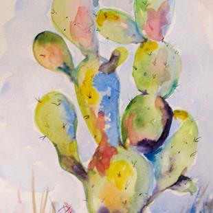 Art: Colorful Cactus by Artist Delilah Smith