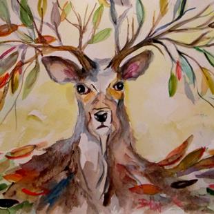 Art: Fall Deer by Artist Delilah Smith