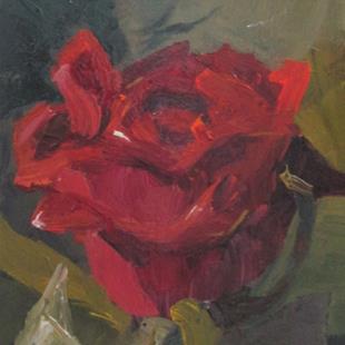 Art: A Red Rose No. 2 by Artist Delilah Smith
