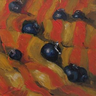 Art: Blueberries and Stripes by Artist Delilah Smith