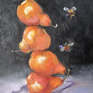 Art: Pear Still Life with Bees by Artist Delilah Smith