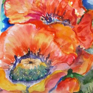 Art: Crepe Paper Poppies by Artist Delilah Smith