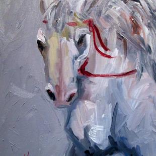Art: White Horse-sold by Artist Delilah Smith